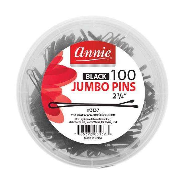 Annie - 100 Epingles à Cheveux  Jumbo Pins  2 3/4" Black #3137 - Annie - Ethni Beauty Market