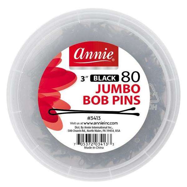 Annie - Epingles Pour Cheveux Jumbo Bob Pins Black 80 - #341 - Annie - Ethni Beauty Market