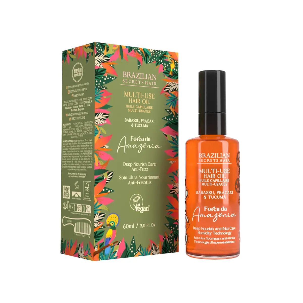 Brazilian Secrets Hair - Huile capillaire multi-usages Força da Amazonia - 60ml - Brazilian Secrets Hair - Ethni Beauty Market