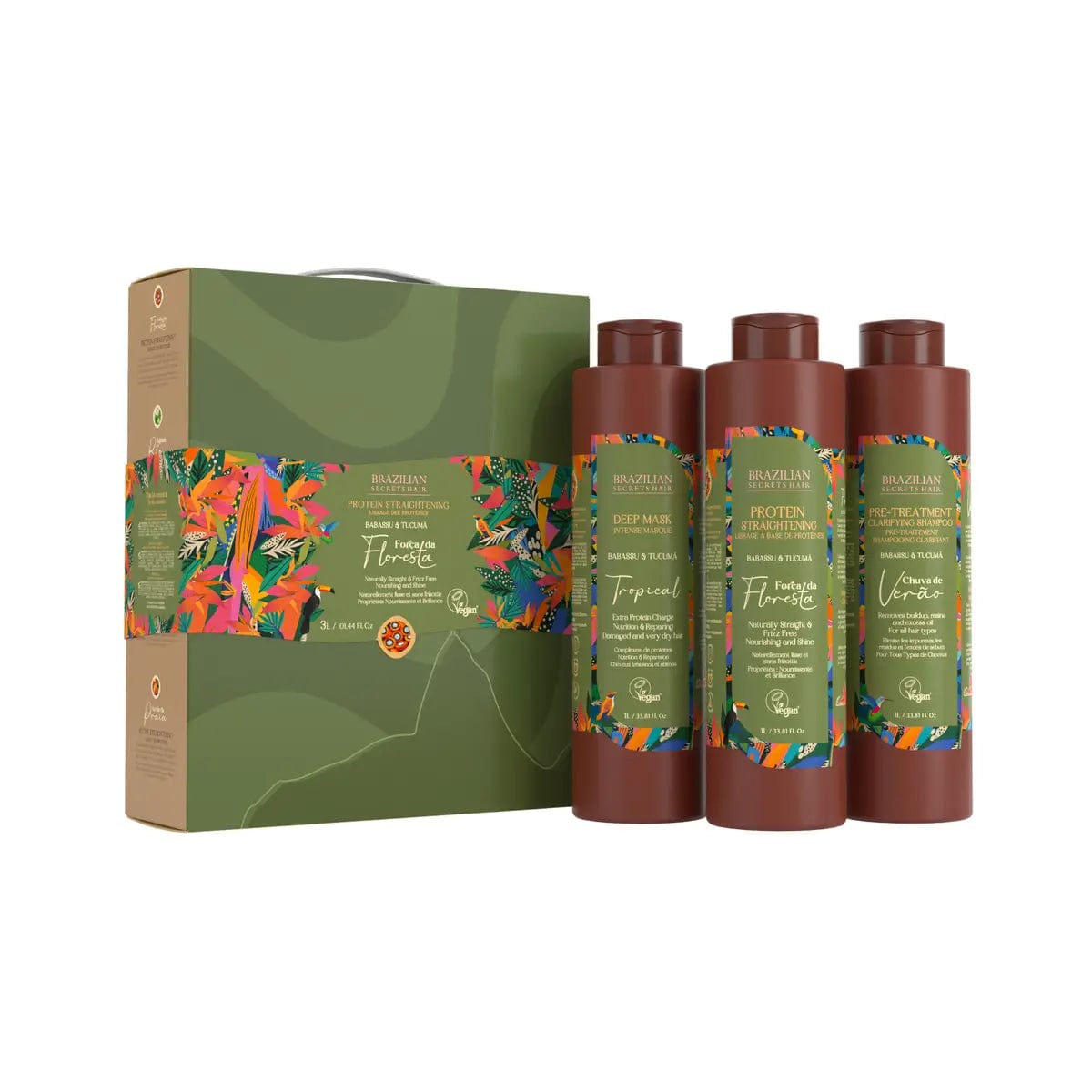 Brazilian Secrets Hair - Kit lissage à base de protéines Força da Floresta - 1000ml - Brazilian Secrets Hair - Ethni Beauty Market