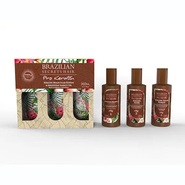 Brazilian Secrets Hair - Kit lissage brésilien (3x120ml) Pro Keratin - 360ml - Brazilian Secrets Hair - Ethni Beauty Market