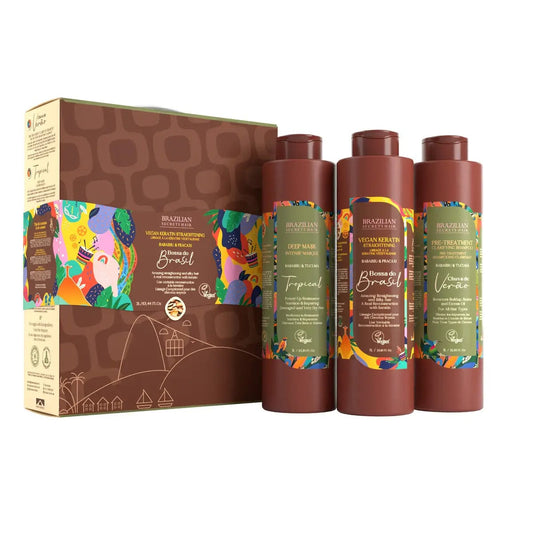 Brazilian Secrets Hair - Kit lissage profond à la kératine végétalienne Bossa do Brasil - 1000ml - Brazilian Secrets Hair - Ethni Beauty Market