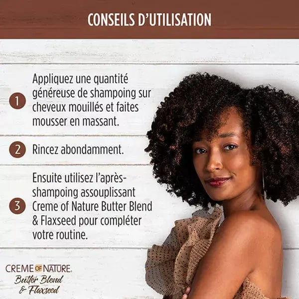 Creme of Nature - Shampoing au beurre de karité et aux graines de lin 355ml - Creme of Nature - Ethni Beauty Market