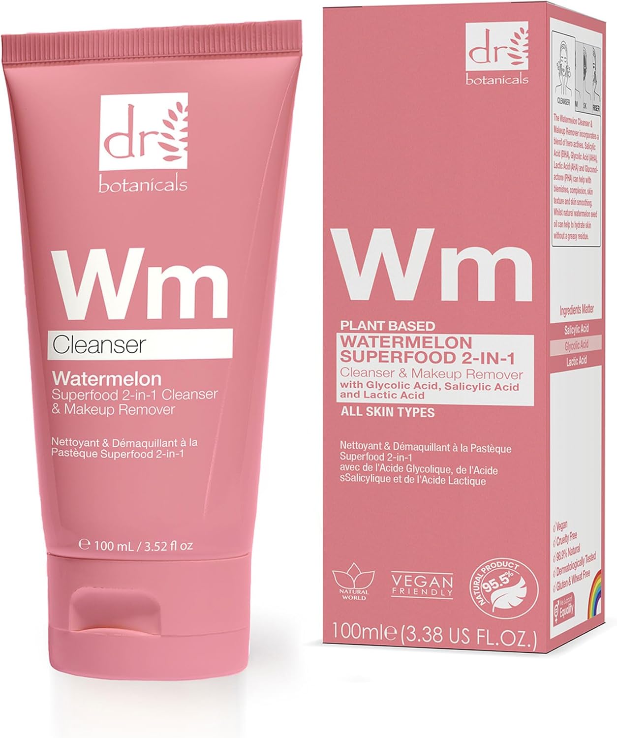 Dr Botanicals - Nettoyant et démaquillant 2 en 1 à base de pastèque et de plantes Wm 100ml - Dr Botanicals - Ethni Beauty Market