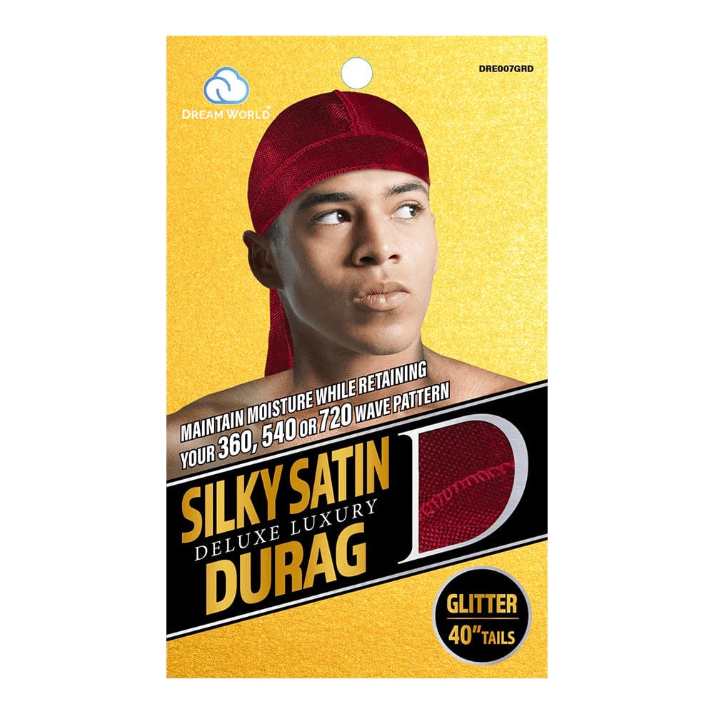 Dream World  - Durag Homme Satin Burgundy Brillant- Taille Unique - DRE007GRD - Dream World - Ethni Beauty Market