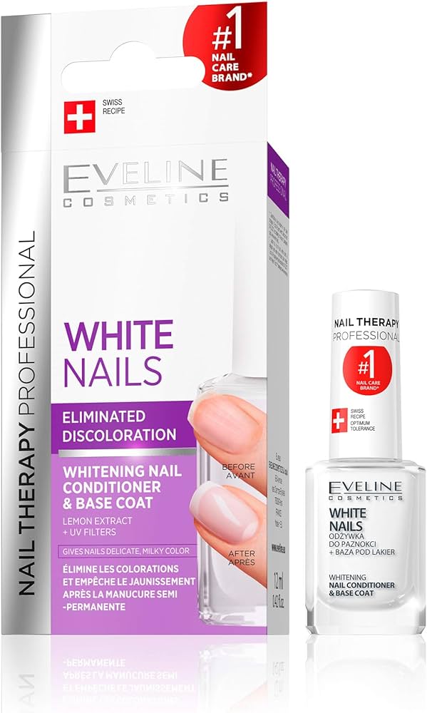 Eveline Cosmetics - Conditioner d'ongles Blanchissant et Couche de Base "Whitening Nail Conditioner & Base Coat" 12ml - Eveline Cosmetics - Ethni Beauty Market