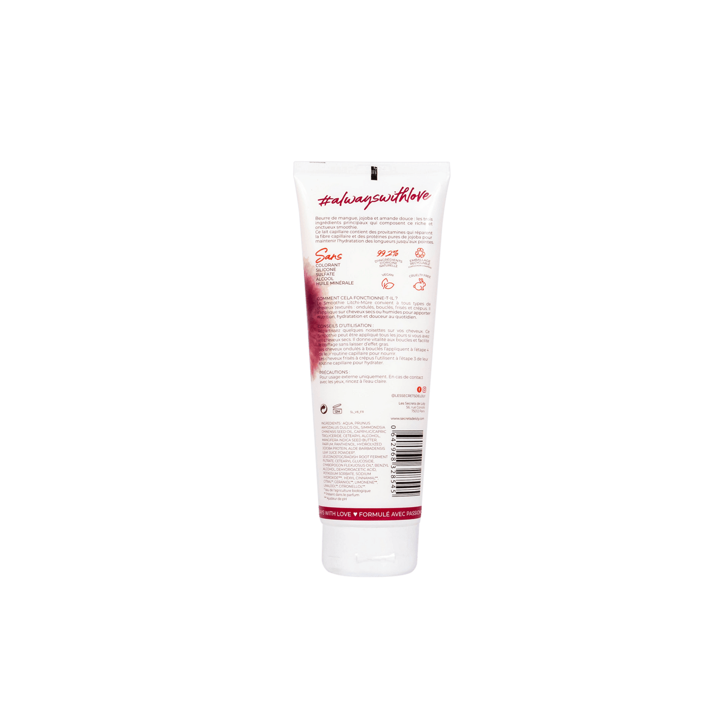 Les Secrets de Loly - Lait capillaire smoothie litchi-mûre - 250 ML - Les Secrets de Loly - Ethni Beauty Market