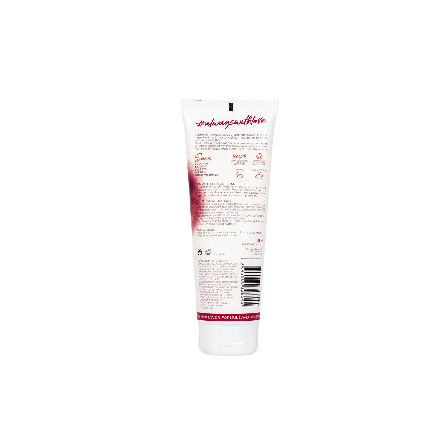 Les Secrets de Loly - Lait capillaire smoothie litchi-mûre - 250 ML - Les Secrets de Loly - Ethni Beauty Market